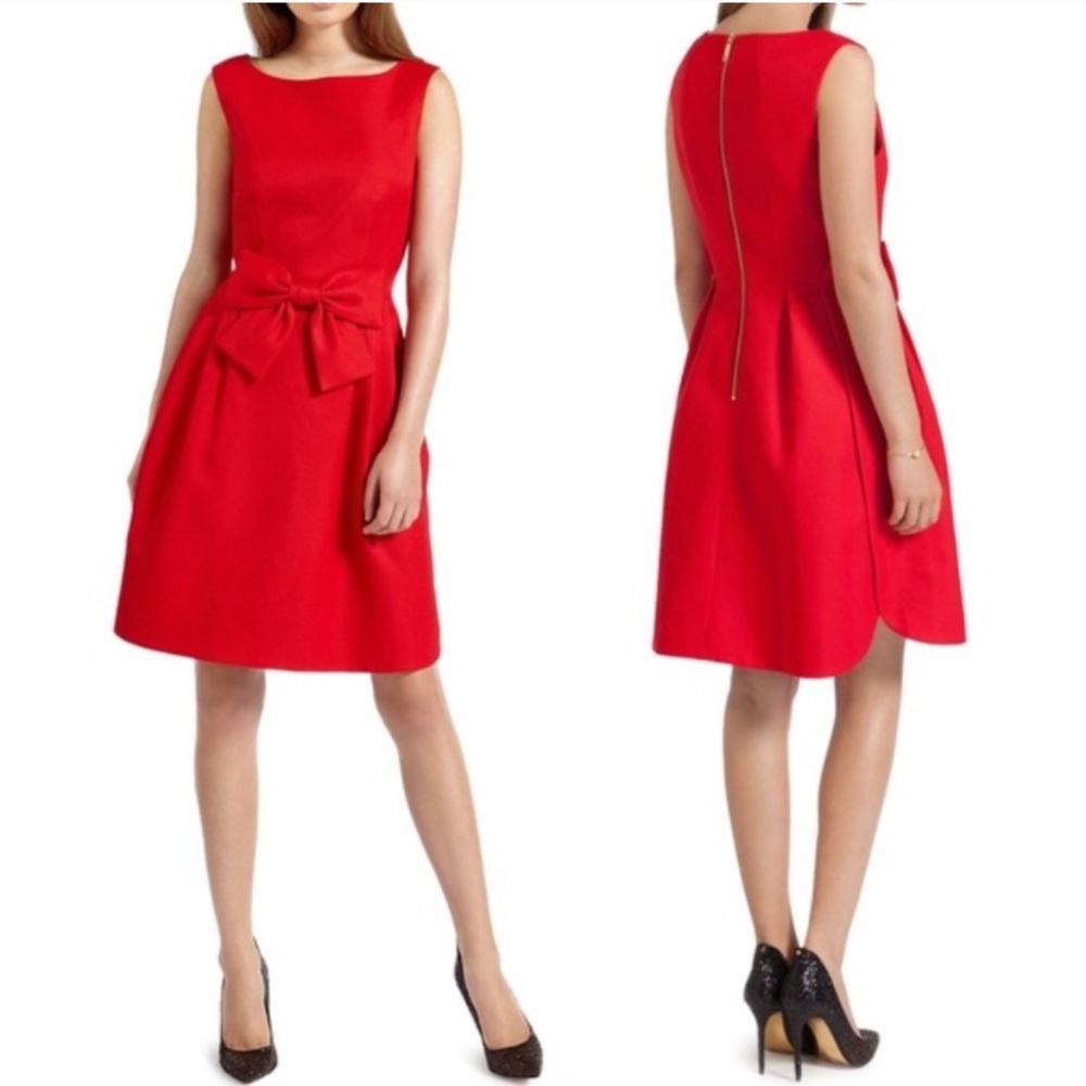 Ted Baker red nuhad bow A-line sleeveless dress